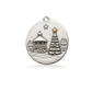 Small Town Christmas Charm with Light Blue and White Agate Gemstone Bracelet