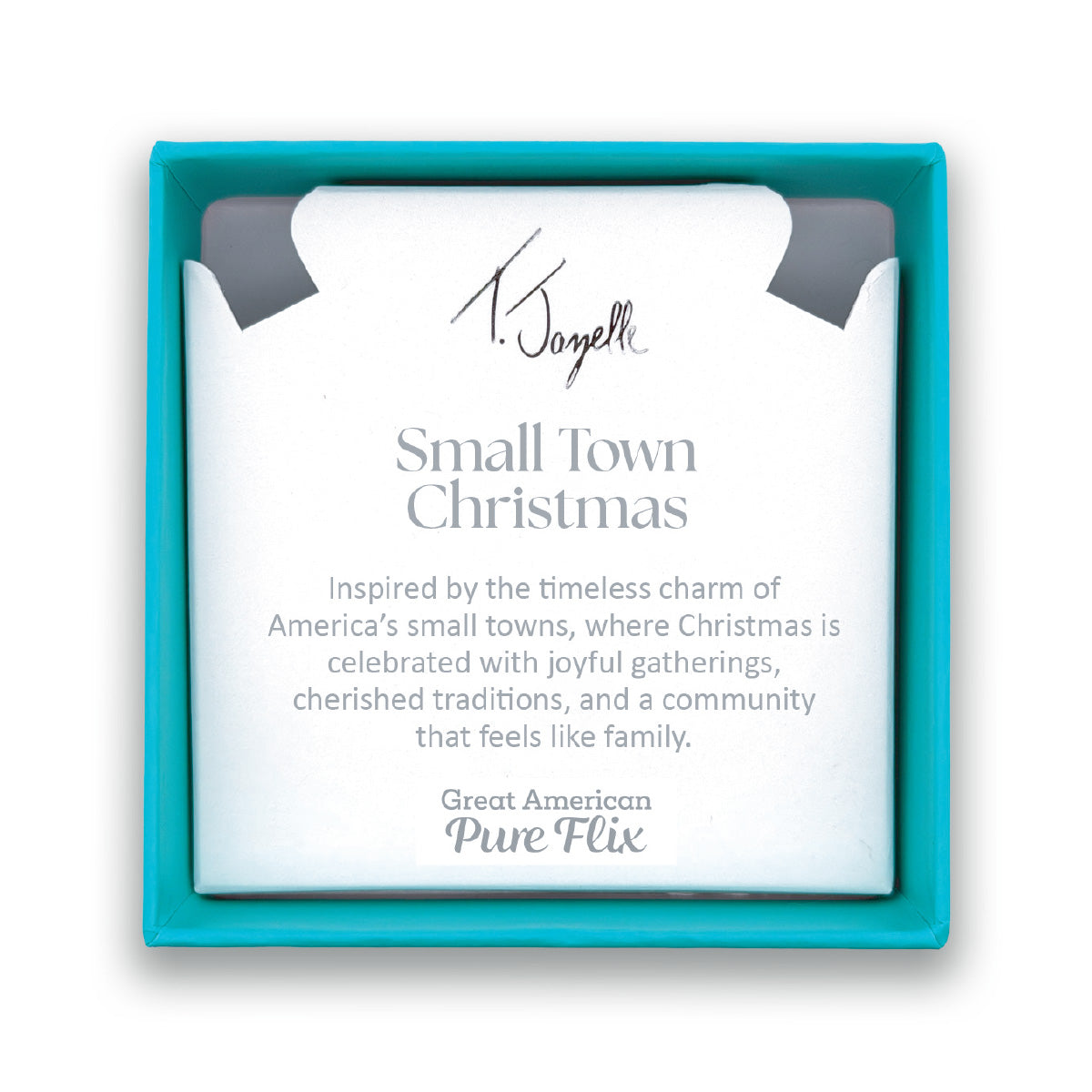 Small Town Christmas Charm with Light Blue and White Agate Gemstone Bracelet